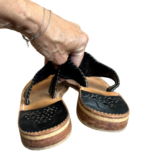 JACK ROGERS BLACK SANDAL SZ 8M - Picture 4 of 6